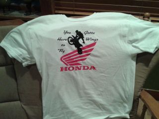 honda wings tshirt black on white teeshirt shirt mx motocross dirt 