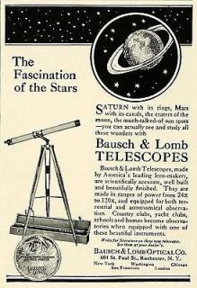 1923 Ad Bausch Lomb Optical Telescopes Astronomy Stargazing Mars 