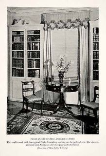 1939 Print Drum Table Eagle Chairs Furniture Duncan Phyfe Interior 