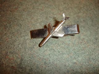   Vintage Antique Collectible Sterling Silver Airplane Aviation Tie Clip