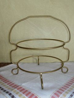 Gold~ Pie or Plate Rack~ 2 Tier New