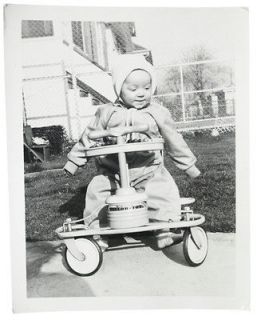 Vintage Snapshot Photo: Cute Little Child on Taylor Tot Baby Stroller