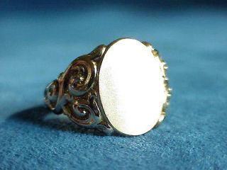   OSTBY BARTON Mens 9Ct Gold Signet Seal Ring Size 10 Perished Titanic