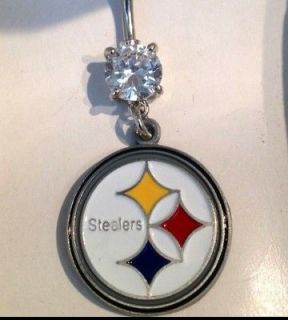 Pittsburg Steelers NFL Football Belly Ring 14g Barbell NFL Football