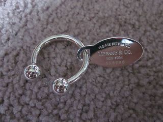 Tiffany & Co Silver Baseball Mitt Glove Ball Key Ring Key Chain 
