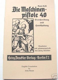 German WW2 MP40 Manual 1941 English Translation MP38