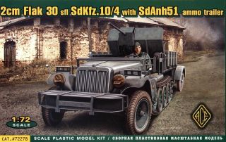   72 72278 WWII German Sd.Kfz.10/4 Half Track Truck with Ammo Trailer