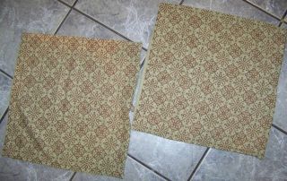 Set of 2 Pier 1 Green Brown Geometric Shapes Pillow Case Covers