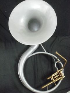BRS EHS METALLIC SOUSAPHONE 22 VALVE W/CASE& MOUTHPIECE USED MADE OF 