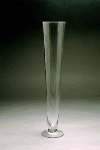 Wholesale Clear Trumpet Glass Vase 4.25 Opening x 23 Height (6pcs 