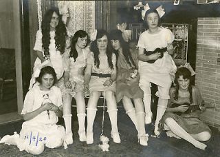   1920 YOUNG GIRLS TOY PARTY KEWPIE CAT DOG UKULELE FLAPPERS DOLLS PHOTO