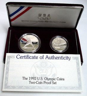 1992 S Olympic Commemorative 2 Coin Proof Set   US Mint