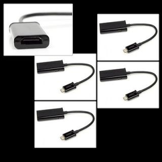 4X MHL MICRO USB TO HDMI BLACK ADAPTER CONVERTER GALAXY NOTE LTE EVO 