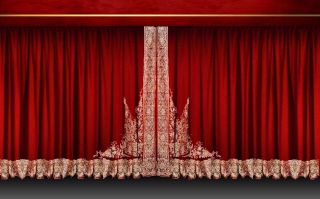 Theater stage Velvet Fire retardant curtains hand made Embroidery 