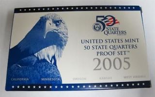 2005 US Mint Proof Quarter Set *5 Piece Set*W/Case & COA*Great Birth 
