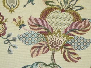 Jacobean Tapestry Fabric Cream Curtain Upholstery
