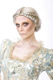 Womens Victorian White Wig Halloween Costume Accessory