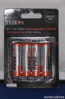   ZE 4AA NIMH Rechargeable AA 2900mAh Batteries Free Worldwide Shipping