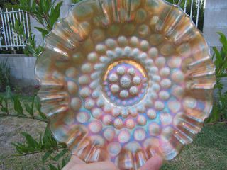 Beautiful Vintage Orange Carnival Glass Ruffled Bowl
