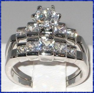 cubic zirconia wedding rings in Engagement/Wedding Ring Sets