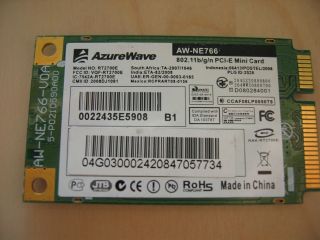 AZUREWAVE AW NE766 WIRELESS N CARD MINI PCI E RT2700E RT2700 E