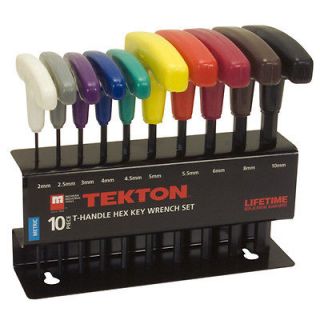 Tekton 10 T Handle Hex Key Allen Wrench Set Metric Lifetime Warranty