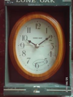 Lone Oak 8 Oval Wall Clock w/Wood Frame * Glass Face