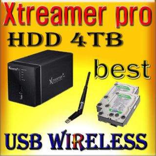 XTREAMER PRO Media Player + WD HDD 4TB + WIFI USB NEW!!