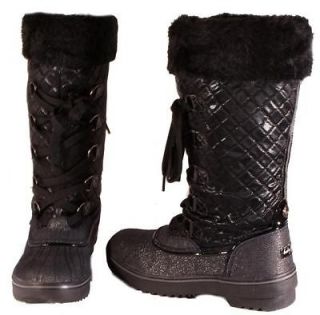   Womens Squirt Black Lace Up Hi Cold Weather Mid Calf Boots BD114270
