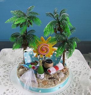 WEDDING CAKE TOPPER~Beach Chairs Cake Topper~Seashel​l Wedding Cake 