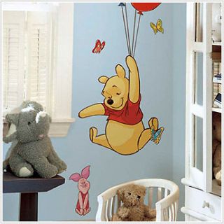   Winnie The Pooh & Piglet Wall Decals Balloons Honey Pots Butterflies
