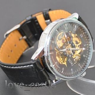   New SOKI Mechanical Mens Analog Automatic Wrist Band Watch Gift W099