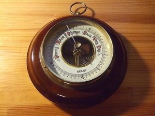Old vintage German aneroid barometer Selsi (wood, metal, glass)   NOT 