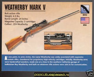 WEATHERBY MARK V BOLT ACTION RIFLE .224 Atlas Gun Classic Firearm CARD