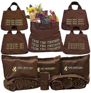 Foldable Eco Friendly Reusable Shopping Bags in 1 Pouch