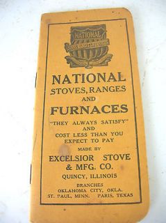 Vintage Antique Excelsior Stove Mfg Co Quincy IL National Stove 