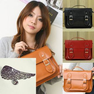 Vintage Messenger Briefcase Shoulder Bag Handbag Black、Red、Brown 