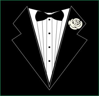   Tux T shirt For Bachelor Party Wedding Tie Groom Suit black Funny Tee