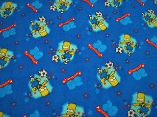 Yard   Bart Simpson/Soccer 100% Cotton Flannel Fabric 42 Wide