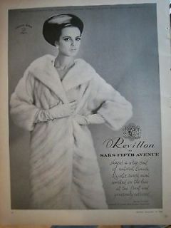   Vintage Womens Majestic Ranch Canada Mink White Fur Coat Fashion Ad