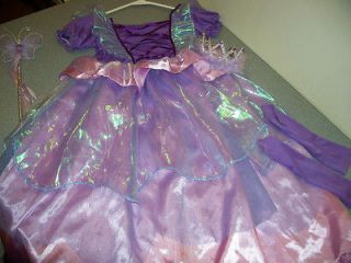 FAIRY Princess Dress Costume M 7 8 DRESS UP HALLOWEEN CROWN WAND GLOVE 