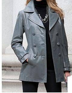 BN ladies womens winter100% leather blazer jacket coat plus size 1X 