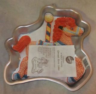 VTG 1990 Carousel Horse Wilton Cake Pan 2105 6507 With Insert and 