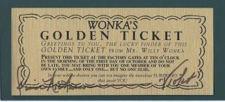 Denise Nickerson signed Golden Ticket from Willy Wonka