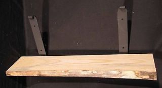   Edge / Natural Edge Slab LOCUST Wood Shelf With Custom Steel Brackets