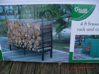 New 4 ft Firewood Rack Log Holder With Cover brand new in box