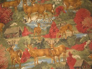 Deer Forest Hunting Cabin Wildlife Curtain Valance