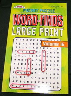 Pocket Puzzle Word Find LARGE PRINT by KAPPA Volume #16