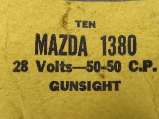 NOS USGI WW2 Mazda #1380 Aircraft Gun Sight Bulb by GE
