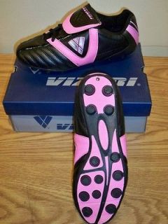 NEW with BOX Vizari Girls Viper Softball Cleat   Black/Pink